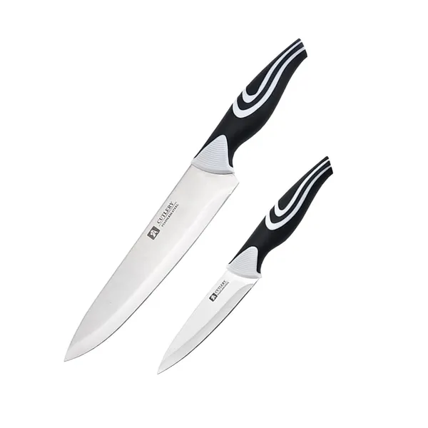 Pack_of_2,_Stainless_Steel_Professional_Kitchen_Knife_Set/Meat_Knife/Chef_Knife_with_Non-Slip_Handle_High_Carbon_Steel_Knife(Black)