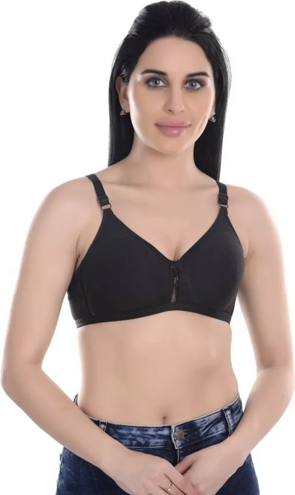 Black_Full_Coverage_Wirefree_Seamless_Cotton_Blend_Bra_For_Women