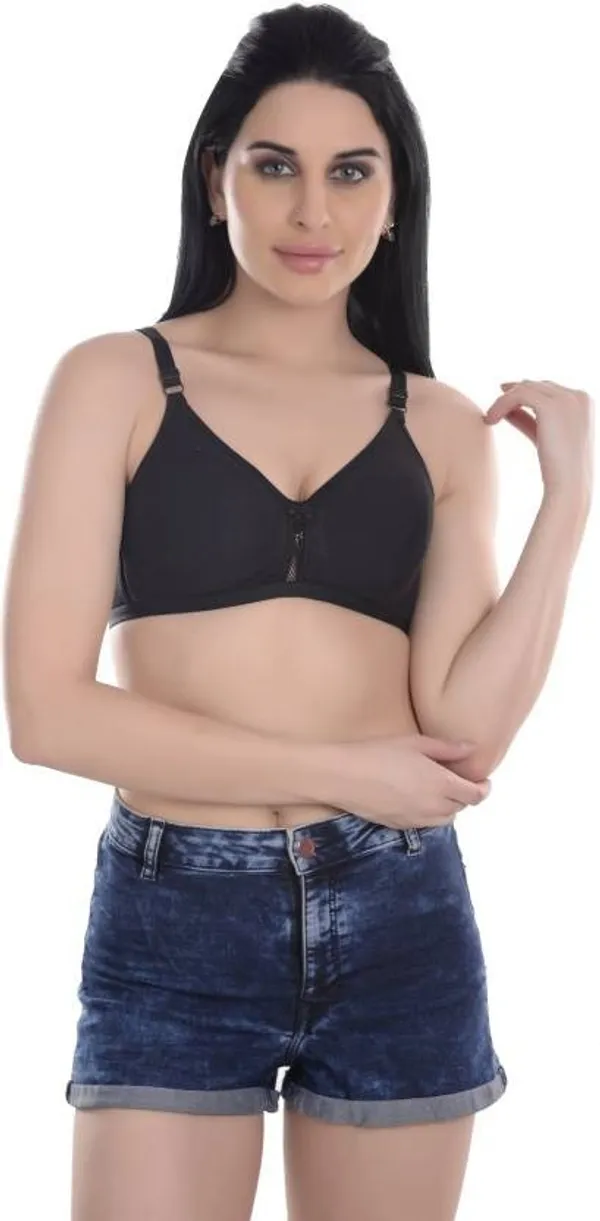 Black_Full_Coverage_Wirefree_Seamless_Cotton_Blend_Bra_For_Women
