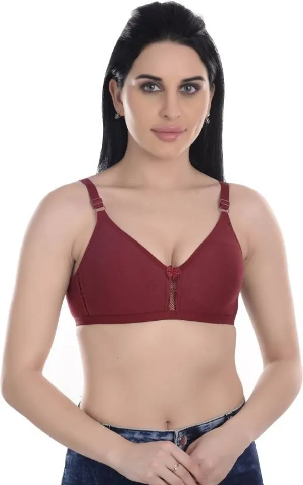 Maroon_Wireless_Seamless_Bra_For_Non-Padded_Women