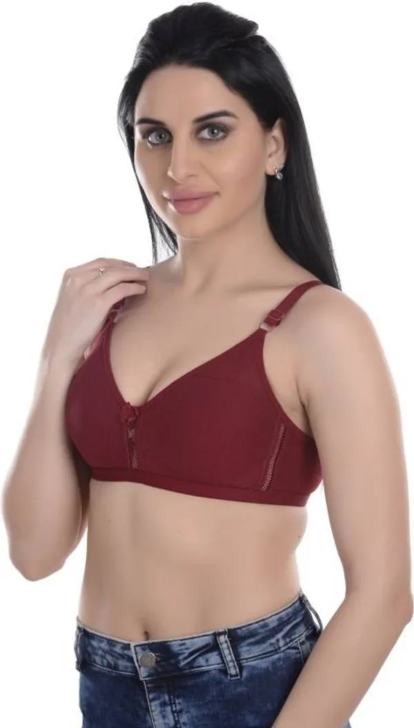 Maroon_Wireless_Seamless_Bra_For_Non-Padded_Women