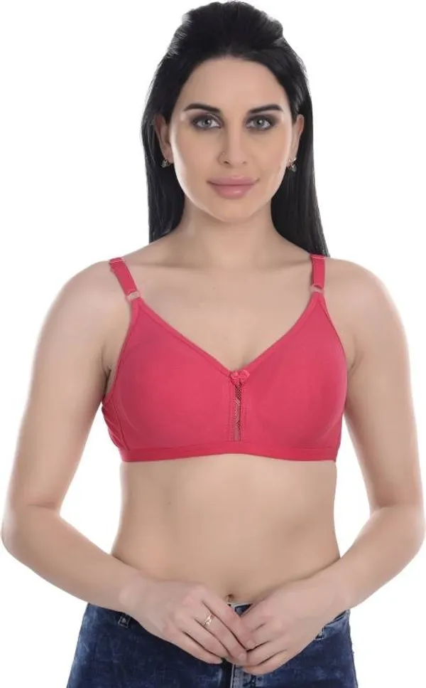 Pink_Cotton_Seamless_Wirefree_Non-Padded_Women'S_Bra