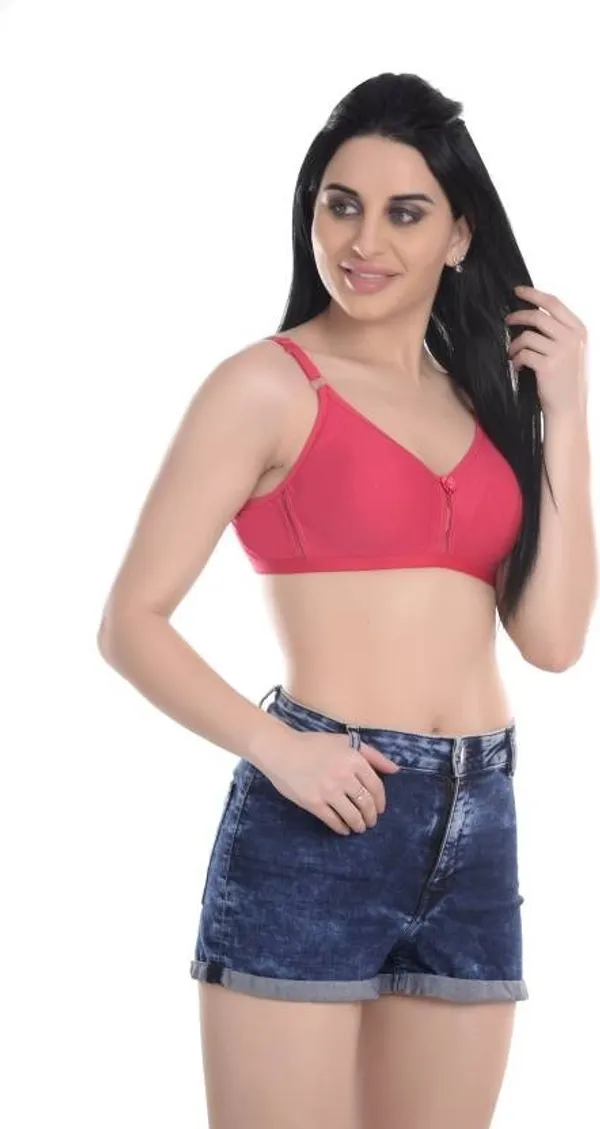 Pink_Cotton_Seamless_Wirefree_Non-Padded_Women'S_Bra