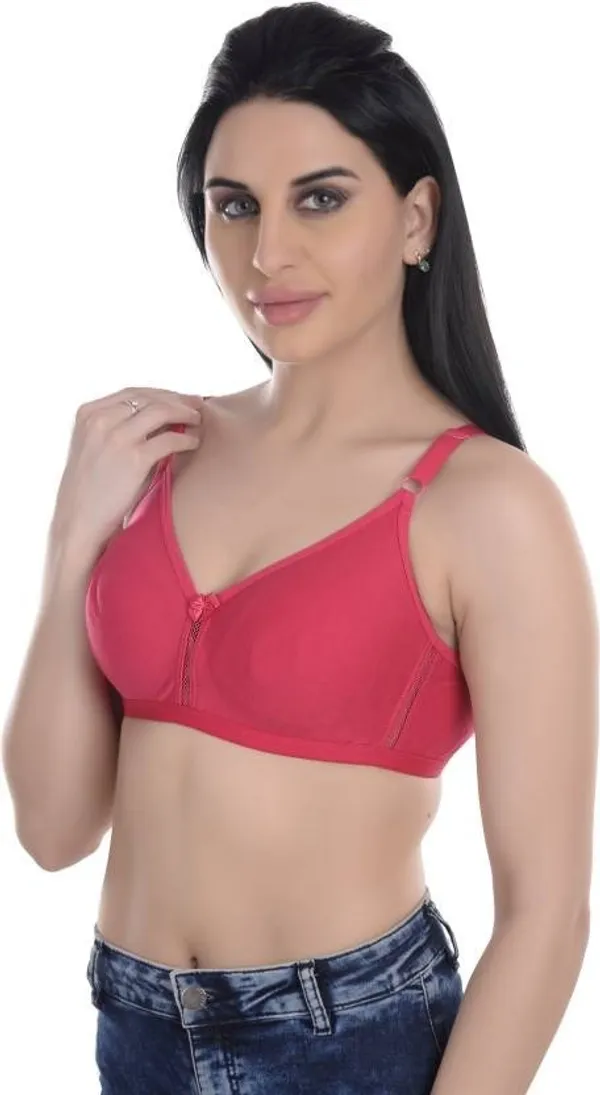 Pink_Cotton_Seamless_Wirefree_Non-Padded_Women'S_Bra
