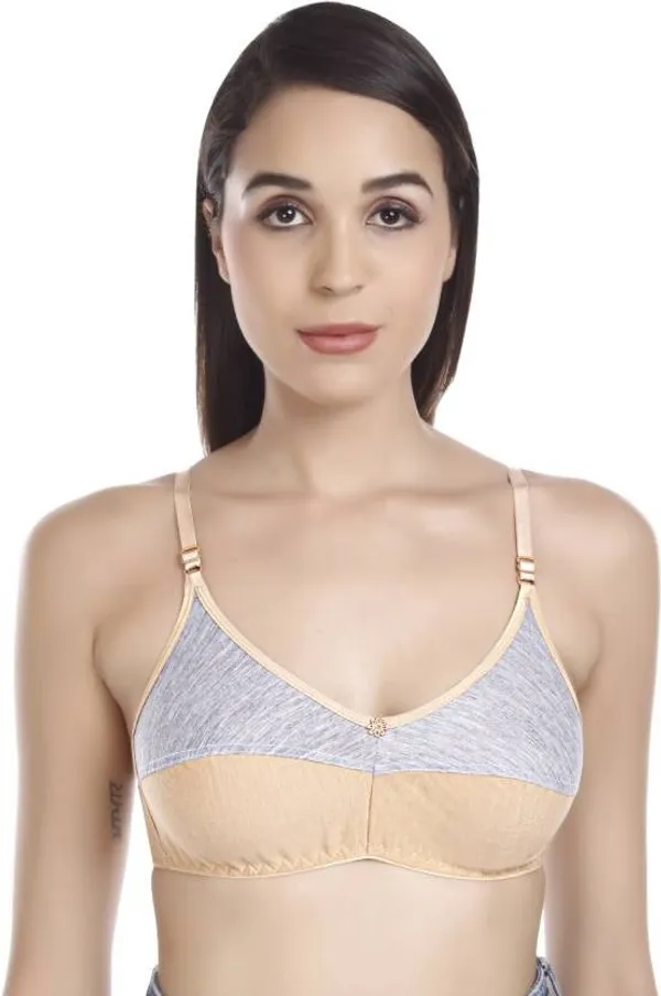 Golden_Colorblock_Seamless_Non-Padded_Cotton_Wirefree_Bra_For_Women