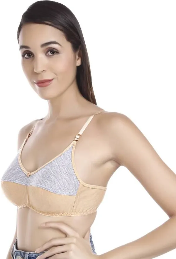 Golden_Colorblock_Seamless_Non-Padded_Cotton_Wirefree_Bra_For_Women