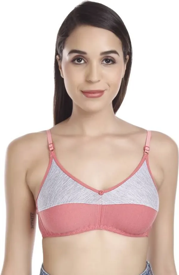 Peach_Colorblock_Seamless_Wirefree_Non-Padded_Cotton_Bra