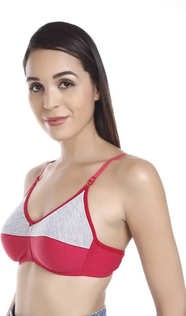 Pink_Cotton_Seamless_Colorblock_Non-Padded_Wirefree_Bra