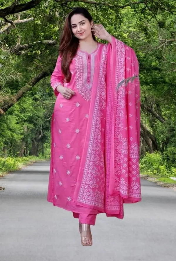 Purple_Viscose_Rayon_Round_Neck_Kurta_Set_For_Women