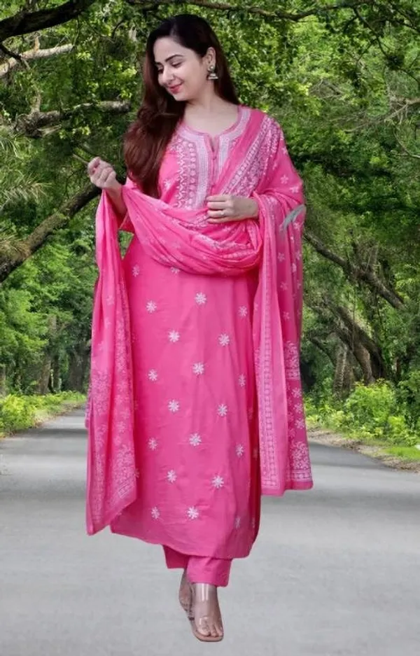 Purple_Viscose_Rayon_Round_Neck_Kurta_Set_For_Women