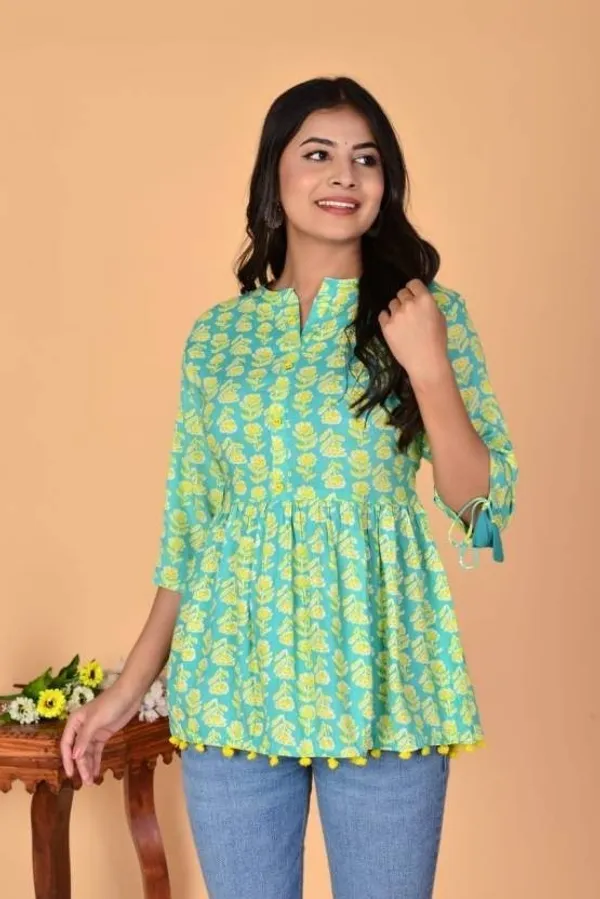 Light_Green_Viscose_Rayon_Regular_Top_With_Mandarin_Collar