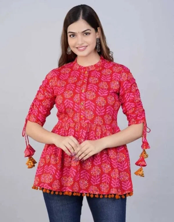 Pink_Viscose_Rayon_Mandarin_Collar_Casual_Top