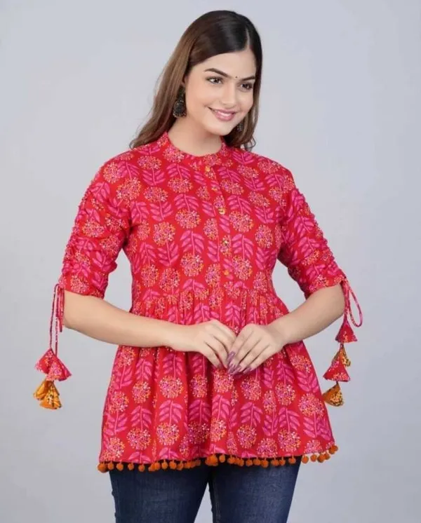 Pink_Viscose_Rayon_Mandarin_Collar_Casual_Top