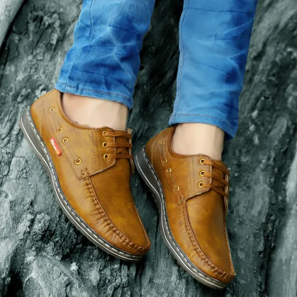 Loafers__Beige_Lace-Ups_For_Men