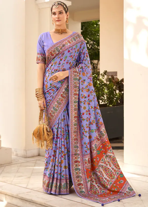 Purple_Chanderi_Silk_Floral_Print_Party_Wear_Saree_WIth_Unstiched_Blouse