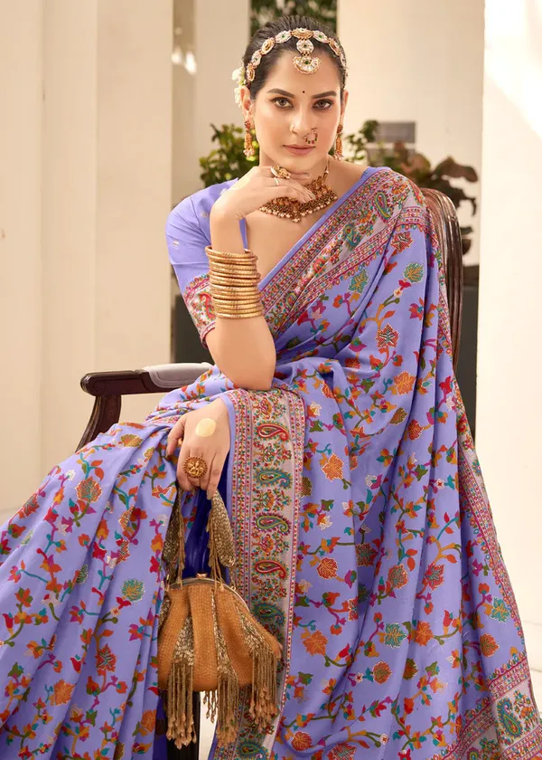 Purple_Chanderi_Silk_Floral_Print_Party_Wear_Saree_WIth_Unstiched_Blouse