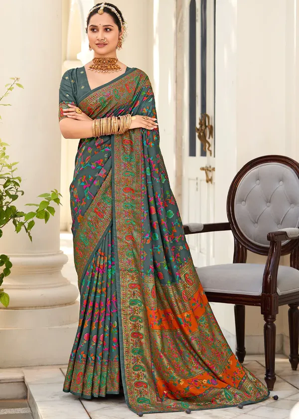 Grey_Printed_Festive_Or_Wedding_Wear_Saree