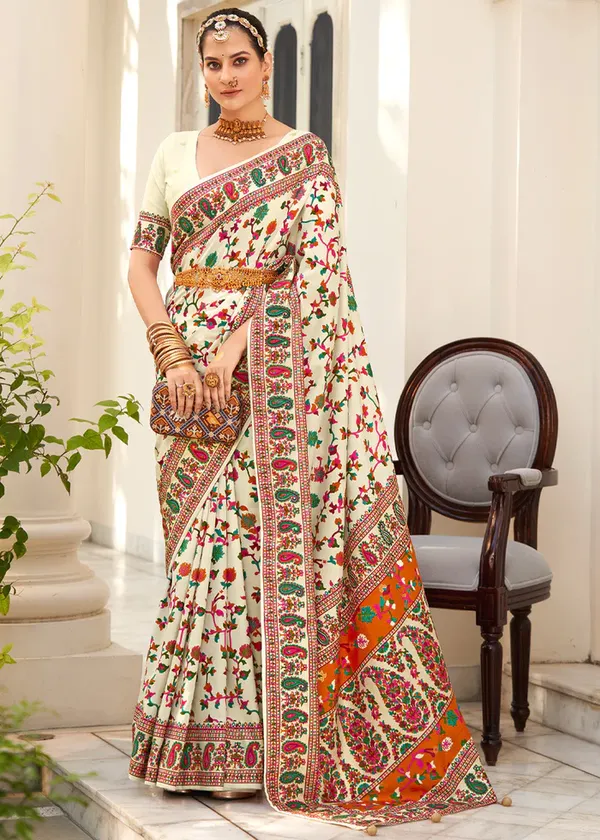 Floral print party wear sarees cheap
