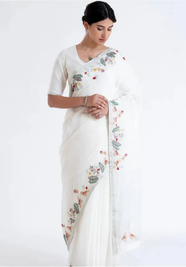 White__Printed_Festive_Or_Wedding_Wear_Saree