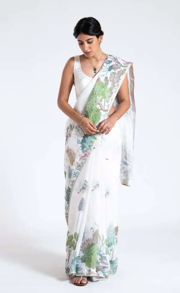 White_Linen_Digital_Printed_Festive_Or_Wedding_Wear_Saree