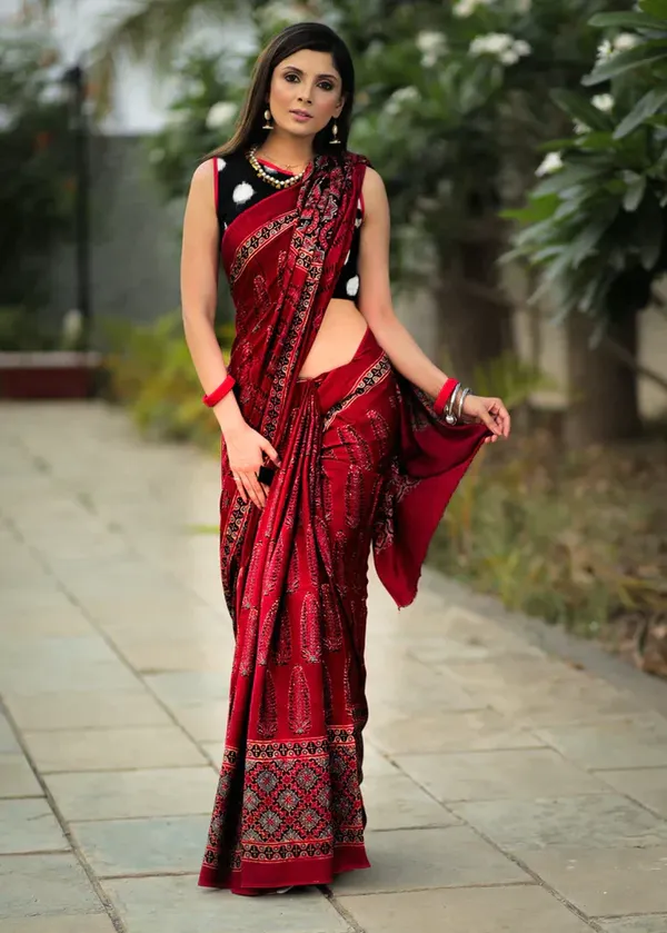 Maroon__Printed_Festive_Or_Wedding_Wear_Saree