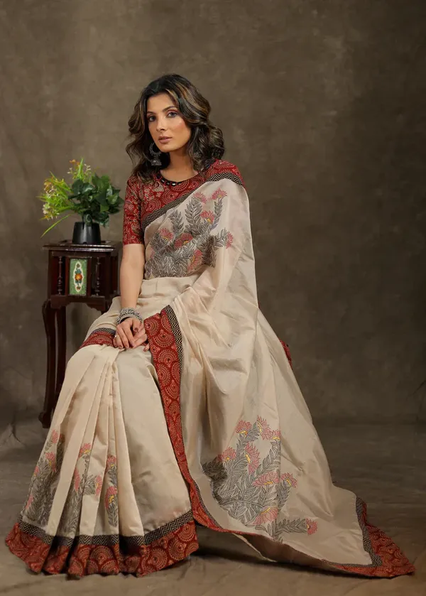 Cream_Color_Printed_Festive_Or_Wedding_Wear_Saree