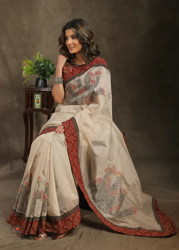 Cream_Color_Printed_Festive_Or_Wedding_Wear_Saree