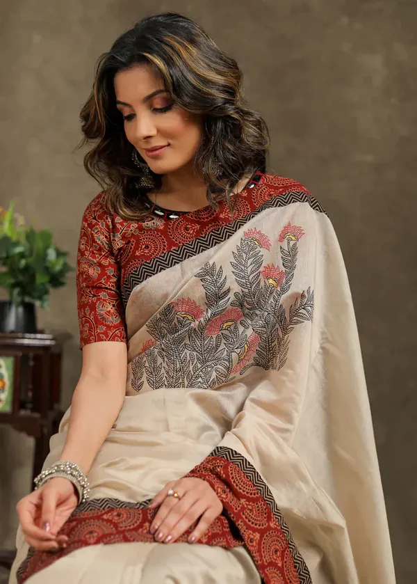 Cream_Color_Printed_Festive_Or_Wedding_Wear_Saree
