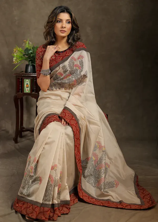 Cream_Color_Printed_Festive_Or_Wedding_Wear_Saree