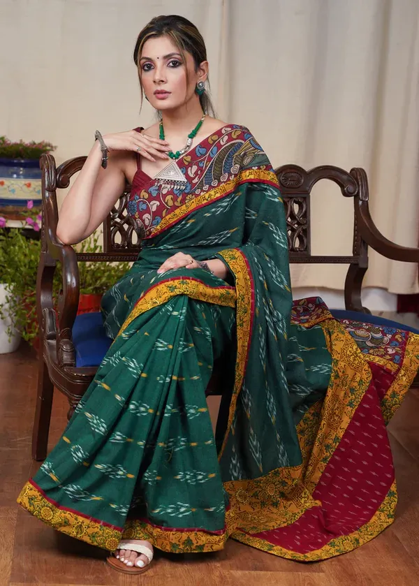 Green_Printed_Festive_Or_Wedding_Wear_Saree