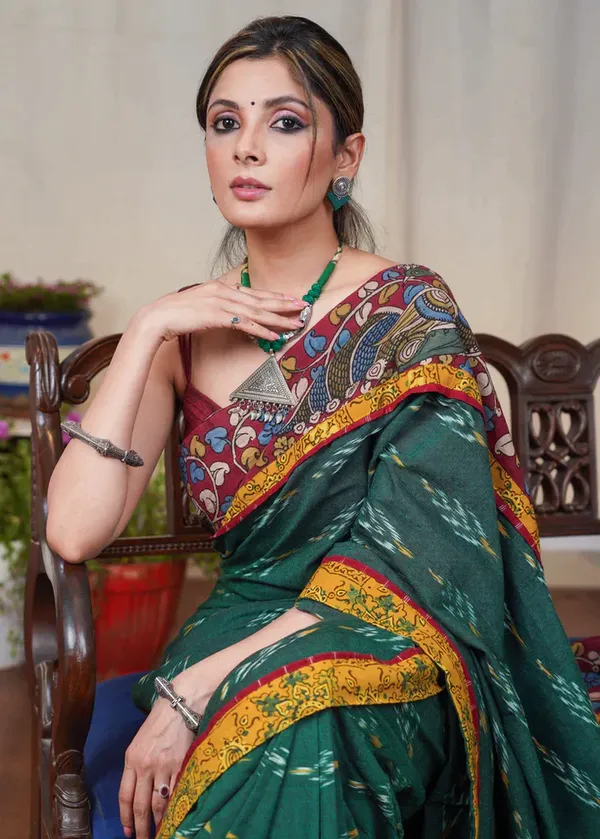 Green_Printed_Festive_Or_Wedding_Wear_Saree