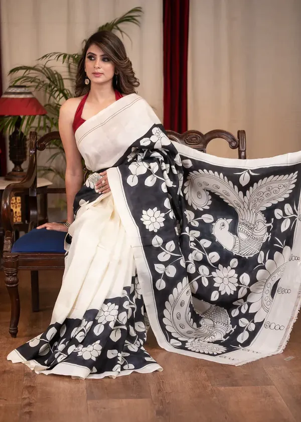 Black_And_White_Printed_Festive_Or_Wedding_Wear_Saree
