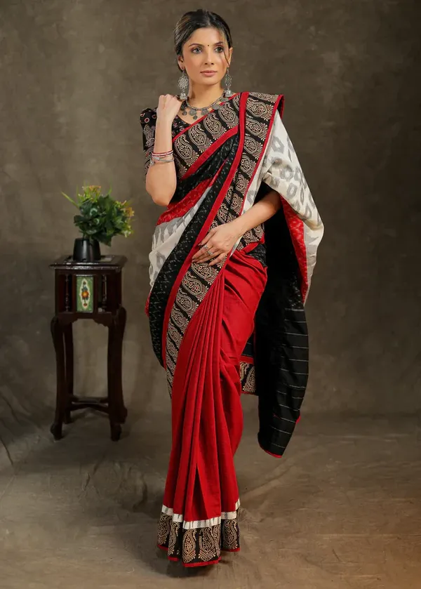 Red_&_White_Color_Printed_Festive_Or_Wedding_Wear_Saree
