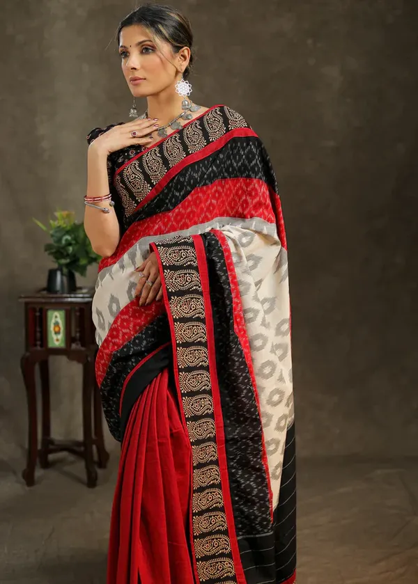 Red_&_White_Color_Printed_Festive_Or_Wedding_Wear_Saree