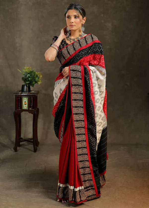 Red_&_White_Color_Printed_Festive_Or_Wedding_Wear_Saree