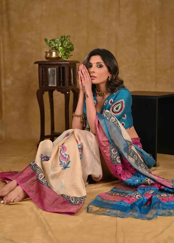 Pink_And_Blue_Printed_Festive_Or_Wedding_Wear_Saree