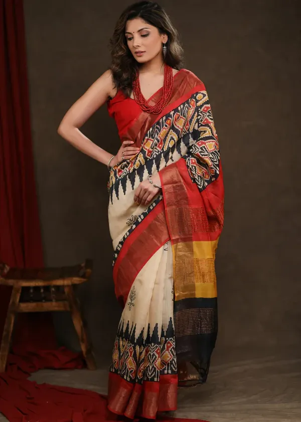Red_Printed_Festive_Or_Wedding_Wear_Saree