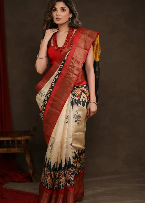 Red_Printed_Festive_Or_Wedding_Wear_Saree