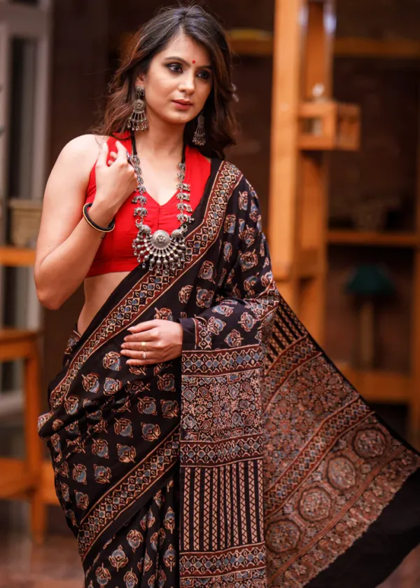 Black_Color_Mul_Mul_Chanderi__Digital_Printed_Festive_Or_Wedding_Wear_Saree
