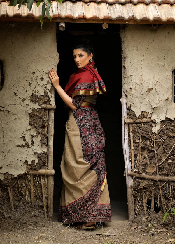 Beige_Printed_Festive_Or_Wedding_Wear_Saree