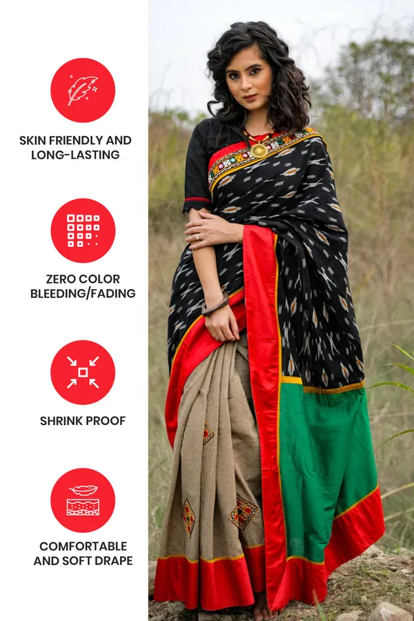 Black__&_Beige_Printed_Festive_Or_Wedding_Wear_Saree
