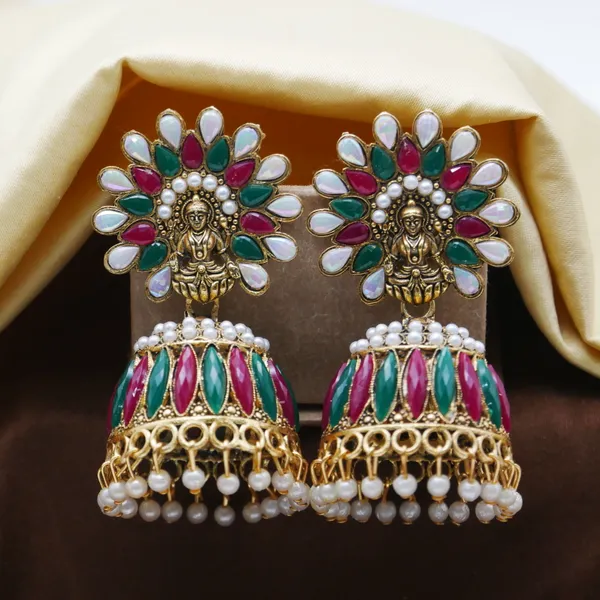 Laxmi_devi_inspired_Pearl_Jhumka_Earrings_for_Girls