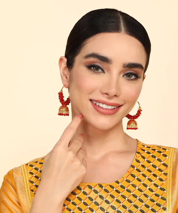 Red_Pearl_Attached_Red_Color_Hoop_Jhumka_Earrings_For_Girls_And_Women