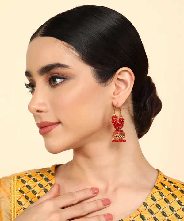 Red_Pearl_Attached_Red_Color_Hoop_Jhumka_Earrings_For_Girls_And_Women