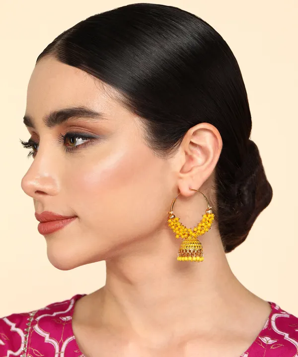 Yellow_Pearl_Attached_Yellow_Color_Hoop_Jhumka_Earrings_For_Girls_And_Women
