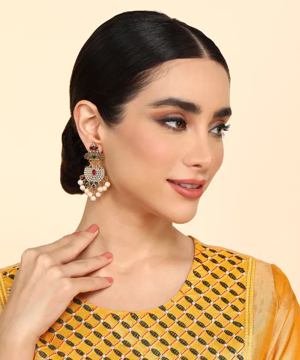 Gold_Pearl_Studded_Earrings_For_Girls_And_Women
