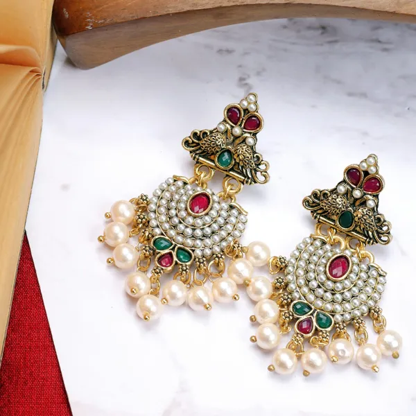 Gold_Pearl_Studded_Earrings_For_Girls_And_Women