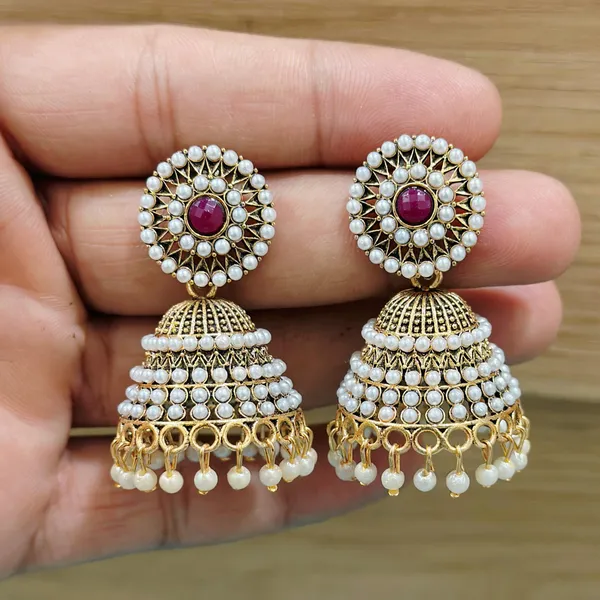 Pearl_Studded_Jhumka_earrings_for_Girls.
