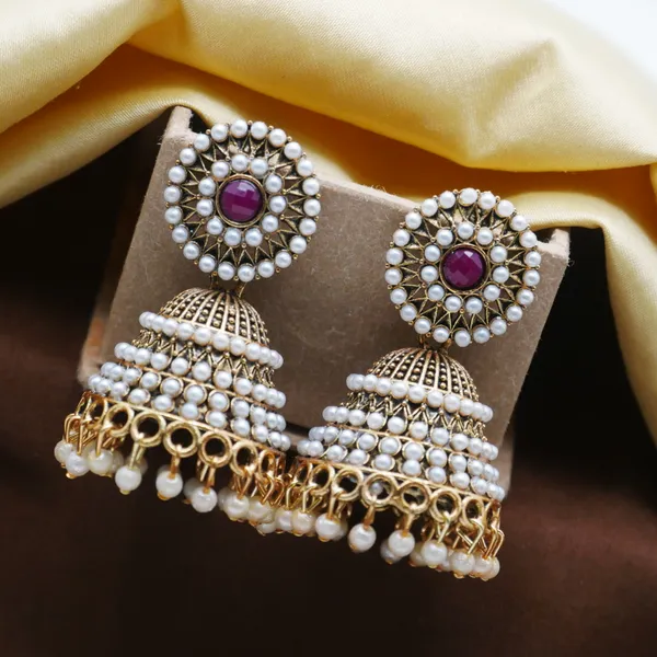 Pearl_Studded_Jhumka_earrings_for_Girls.