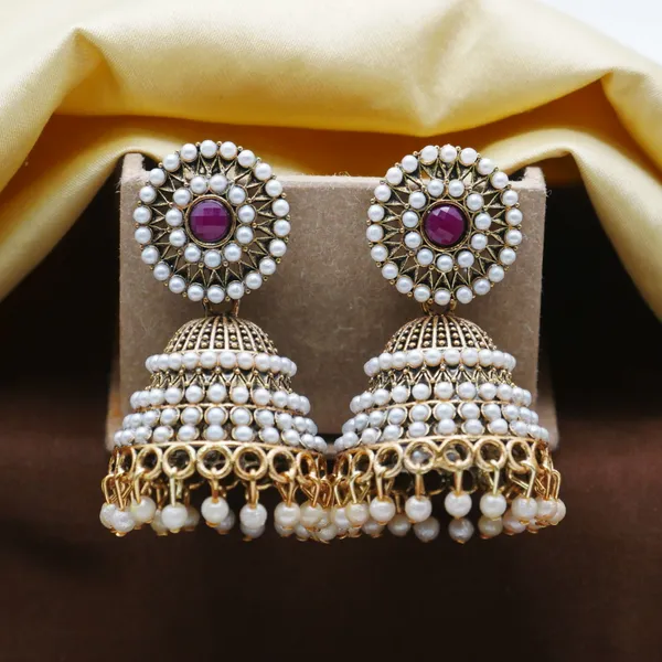 Pearl_Studded_Jhumka_earrings_for_Girls.